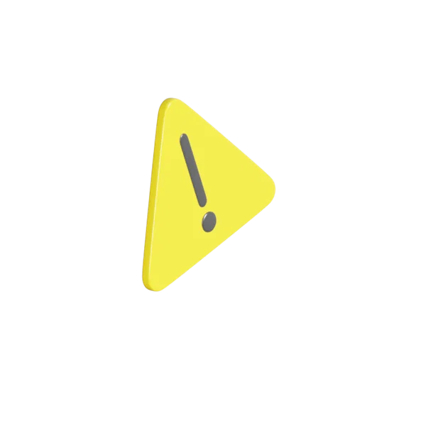 Caution 3D icon, view 4