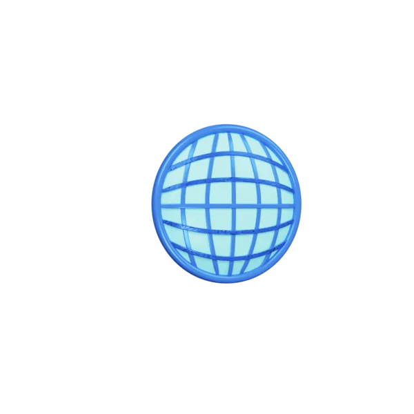 World 2 3D icon, view 3