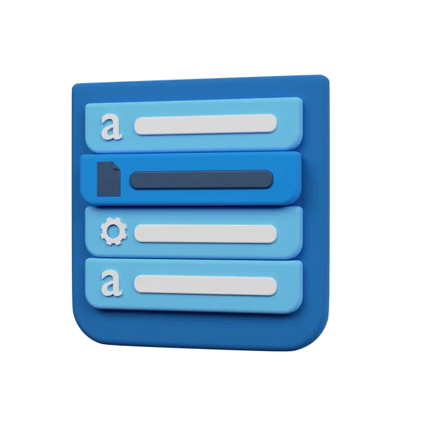 List 3D icon, view 1