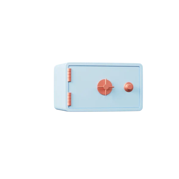 Safe 3D icon, view 3
