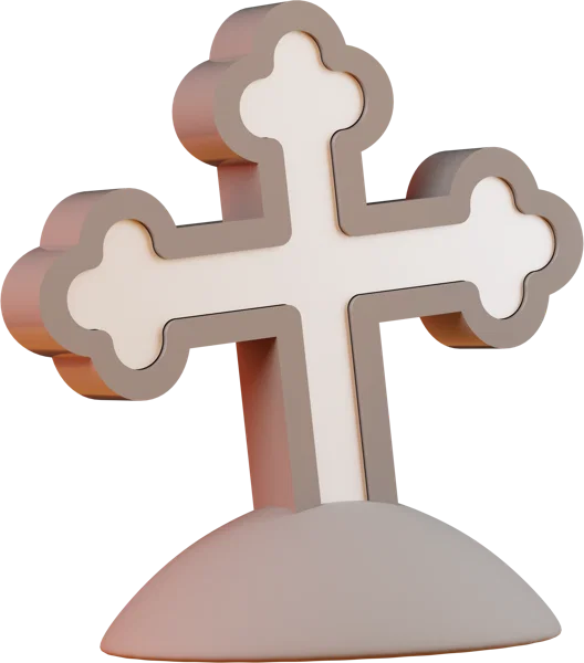Cross 3D icon, view 3