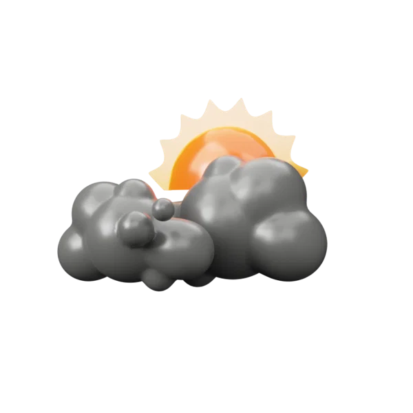 Sun under Stormyclouds 3D icon, view 2