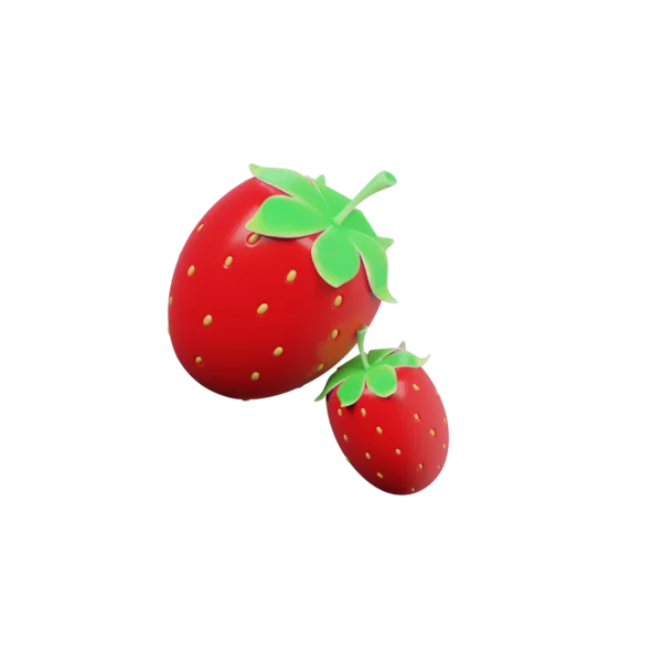 Strawberry 2 3D icon, view 1