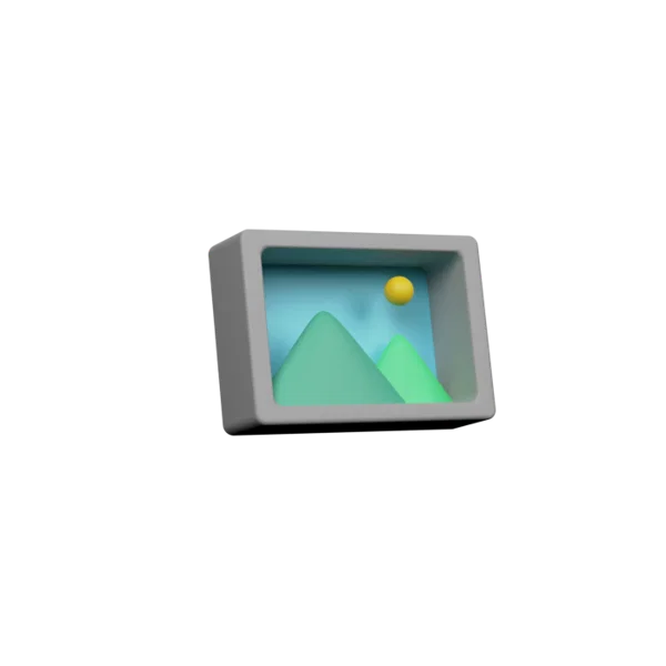 Picture 3D icon, view 3
