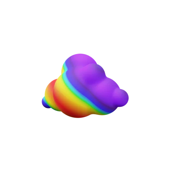 Cloud 3D icon, view 2