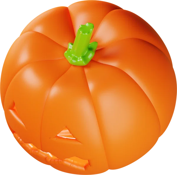 Pumpkin 3D icon, view 5