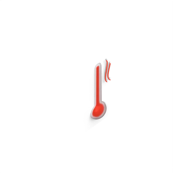 Thermometer high temprature 3D icon, view 4
