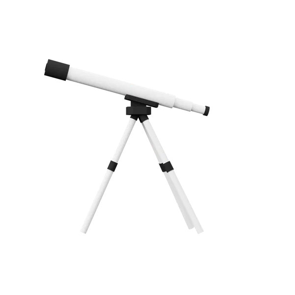 Telescope 3D icon, view 2