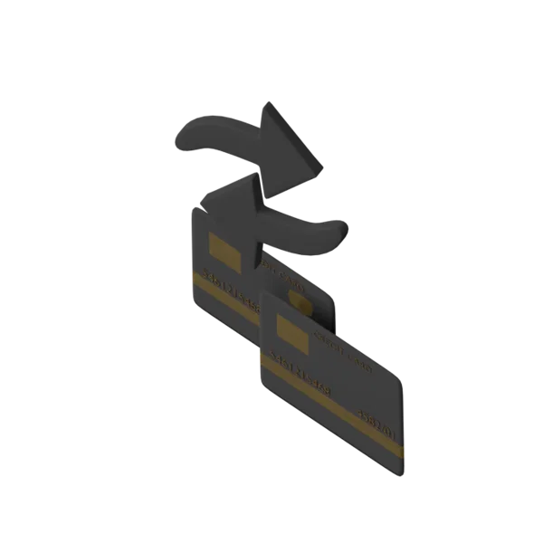 Credits Cards Arrows 3D icon, view 5