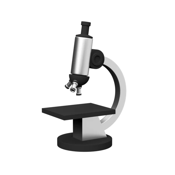 Microscope 3D icon, view 1