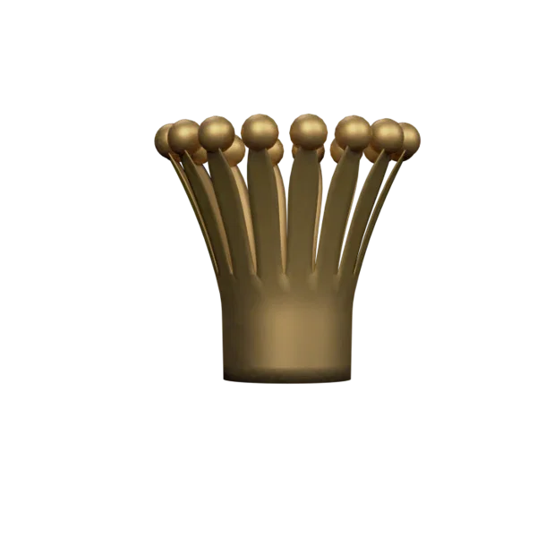 Crown 3D icon, view 3
