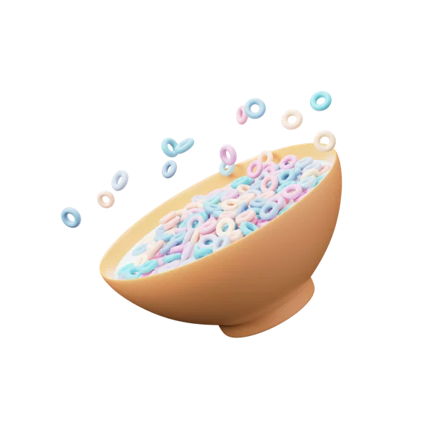 Cereal Bowl 3D icon, view 2