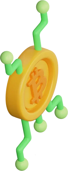 Bitcoin 3D icon, view 4