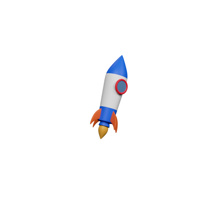 Rocket 3D icon, view 3
