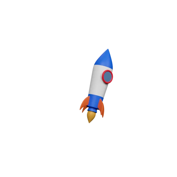 Rocket 3D icon, view 3