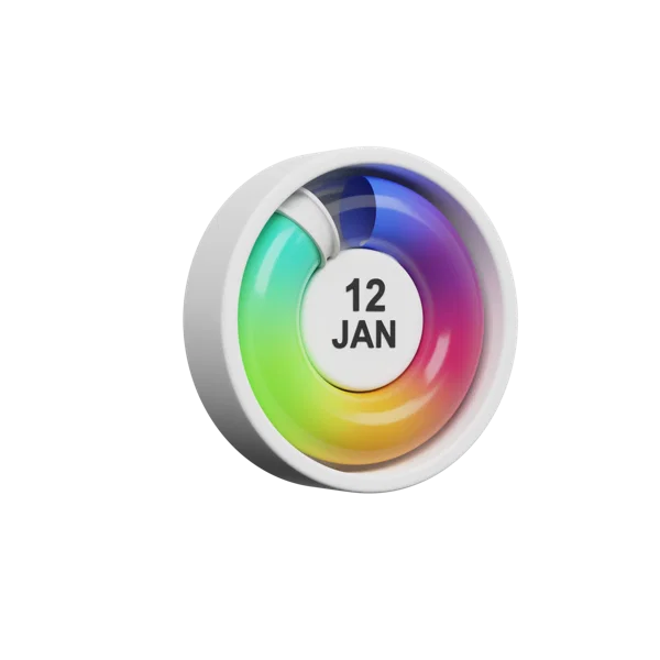 Date Dial 3D icon, view 3