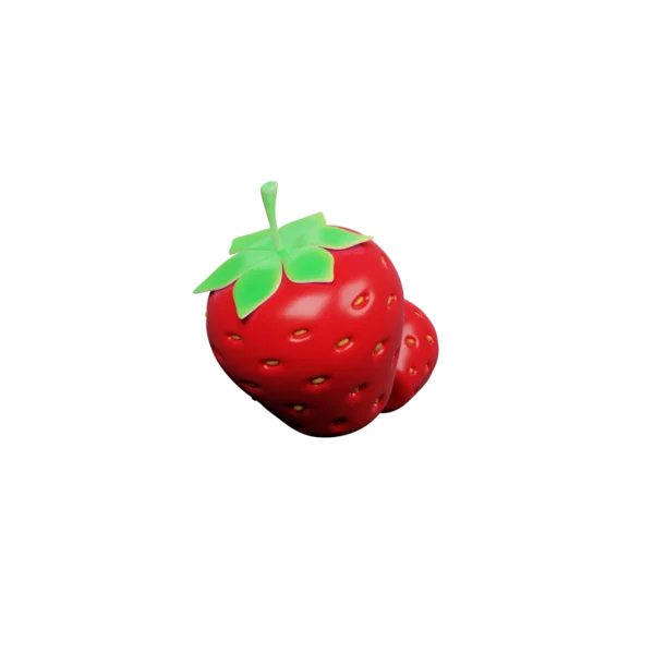 Strawberry 3D icon, view 3