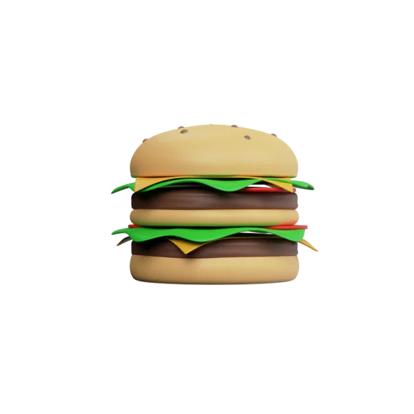 Burger 3D icon, view 3