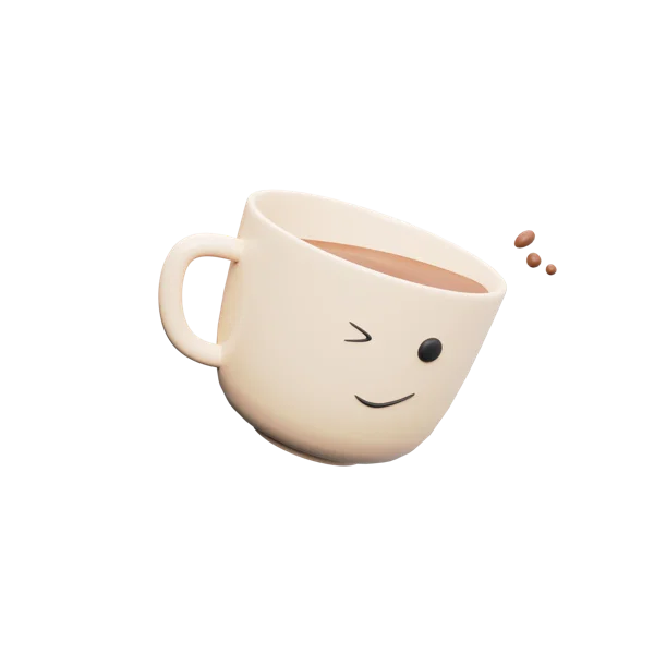Coffee Cup 2 3D icon, view 3