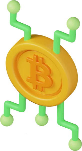 Bitcoin 3D icon, view 5