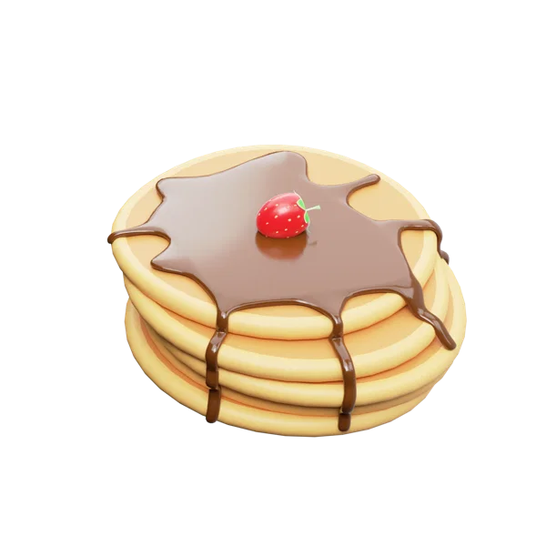 Pancake 3D icon, view 3