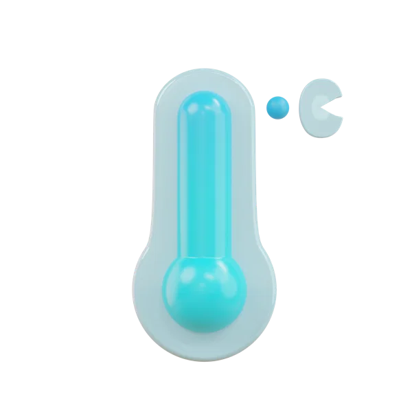 Temperature 3D icon, view 1