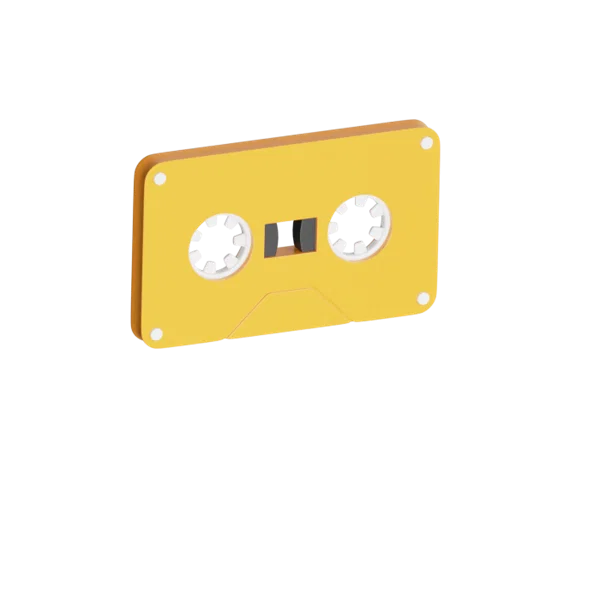 Cassette 3D icon, view 4
