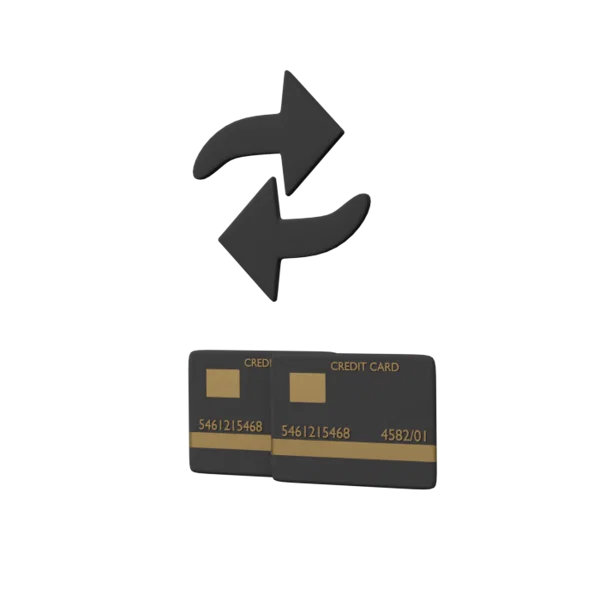 Credits Cards Arrows 3D icon, view 2