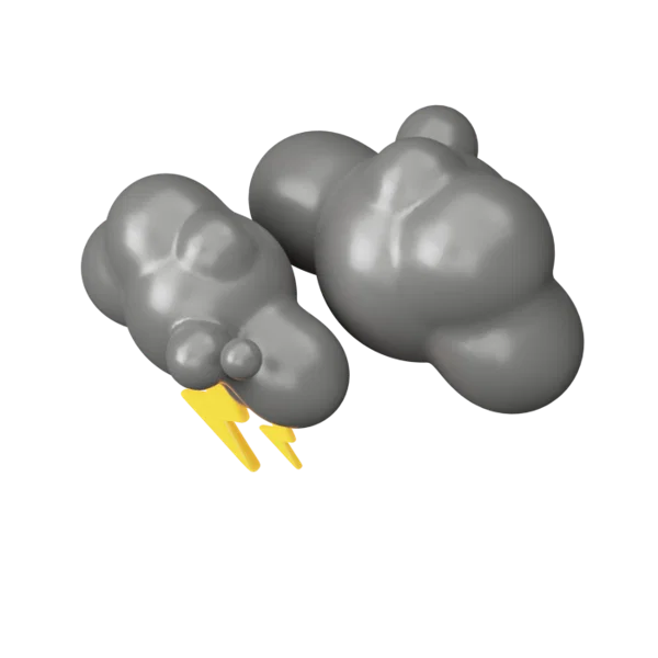 Lightening under Stormyclouds 3D icon, view 5