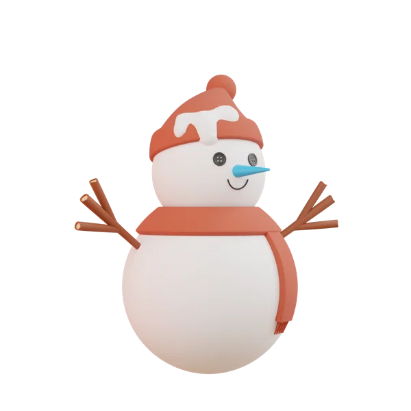 Snowman 3D icon, view 3