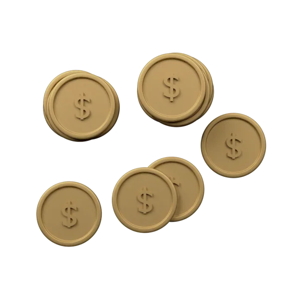 Gold Coins 3D icon, view 1