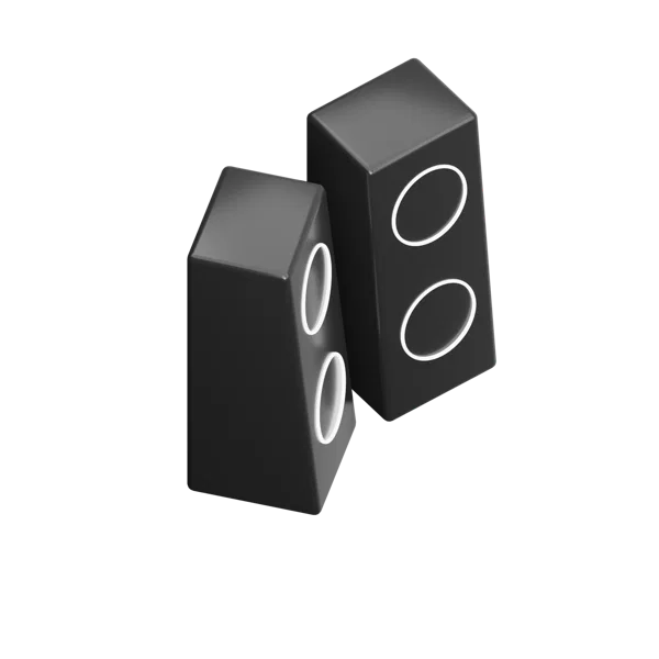 Speakers 2 3D icon, view 4