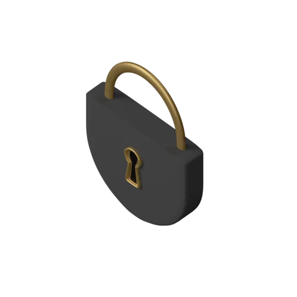 Lock 3D icon, view 5