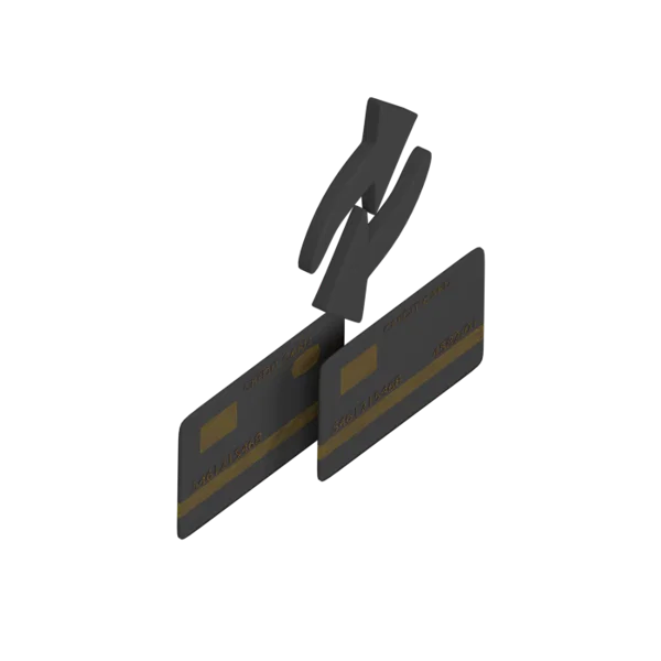 Credits Cards Arrows 3D icon, view 4