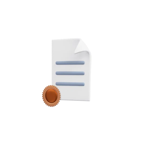 Certificate 1 3D icon, view 2