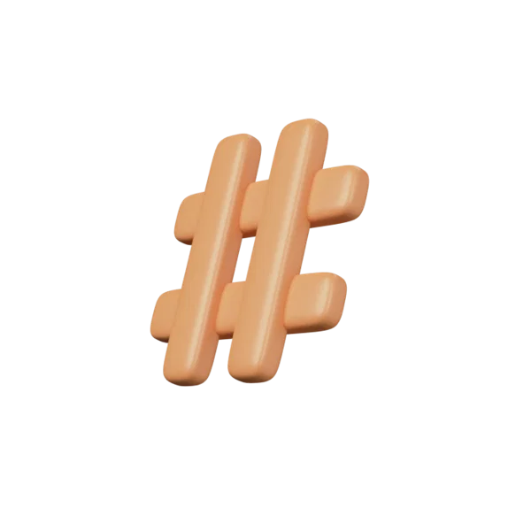 Hash 3D icon, view 2