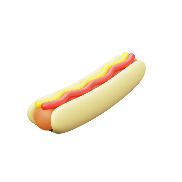 Hot Dog 3D icon, view 1