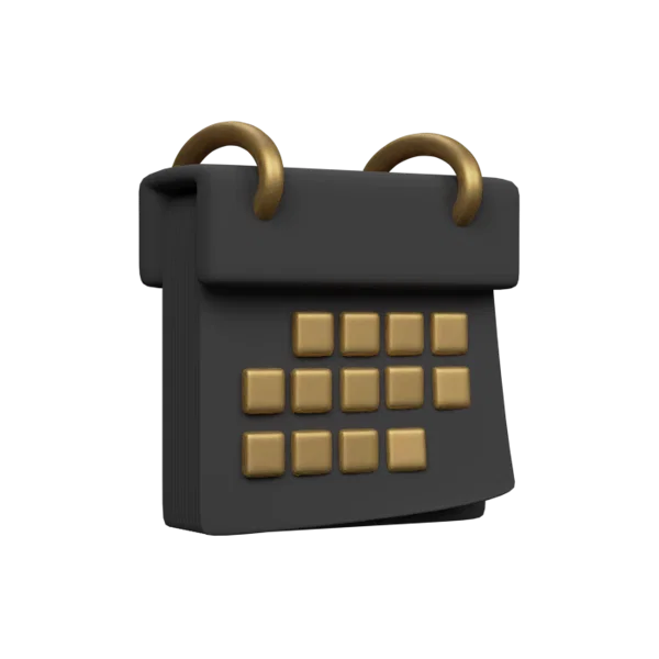Calendar 3D icon, view 4