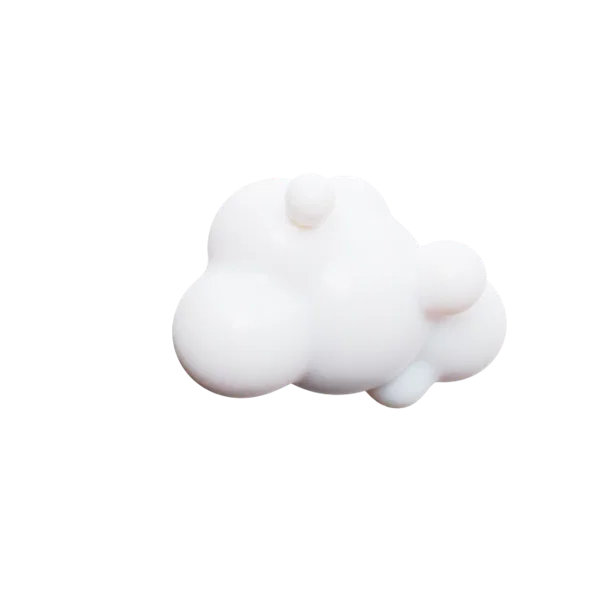 Cloud 3D icon, view 3