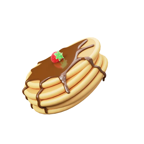 Pancake 3D icon, view 2