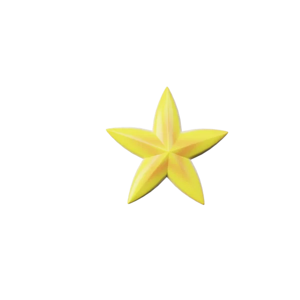 Star 3D icon, view 3
