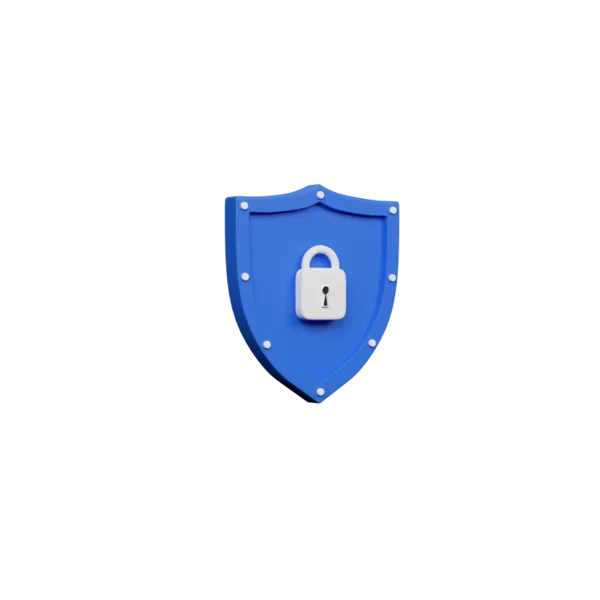 Shield 3D icon, view 3