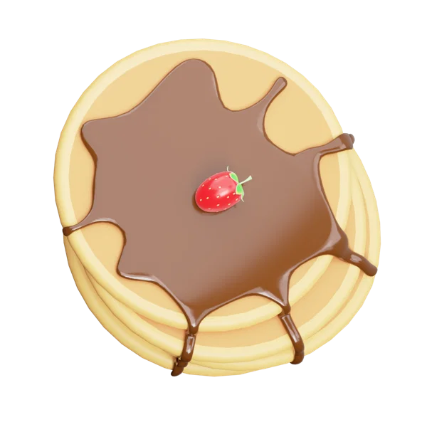 Pancake 3D icon, view 4