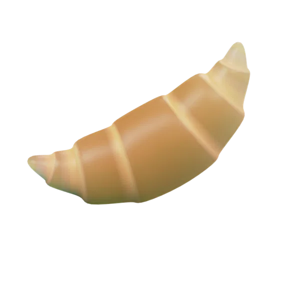 Croissant 3D icon, view 1