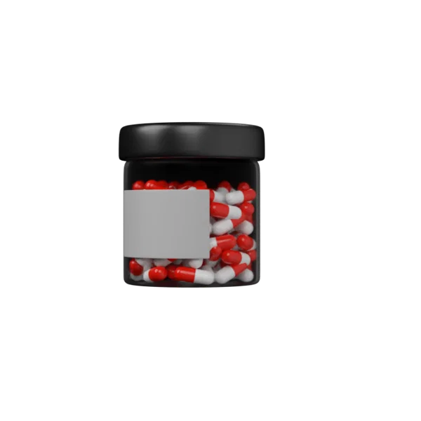 Pills in Vial 3D icon, view 2