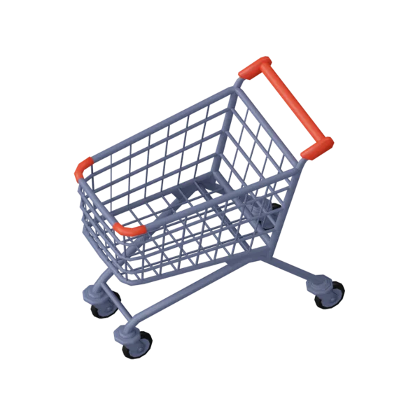 Shopping cart 3D icon, view 2