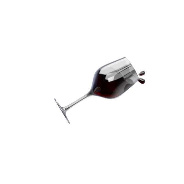 Wine Glass 3D icon, view 3