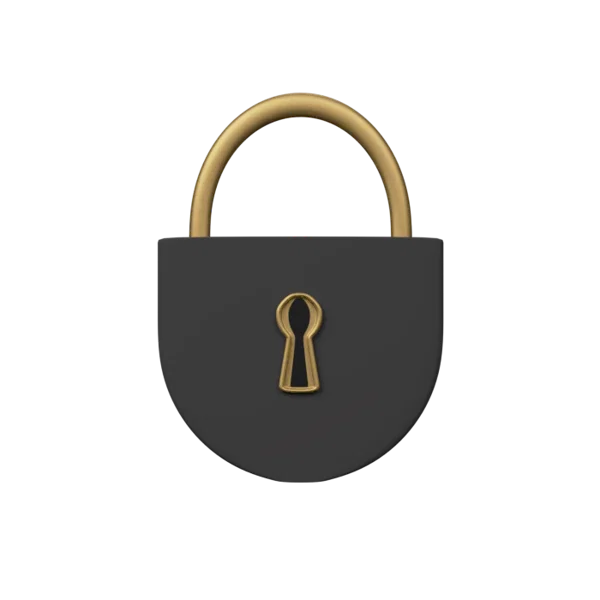 Lock 3D icon, view 1