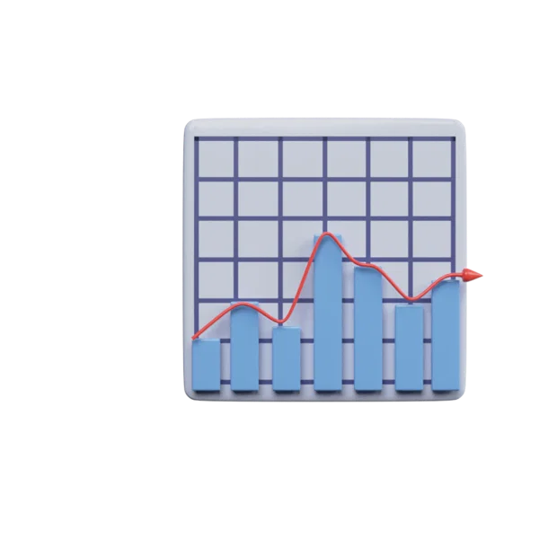 Graph Chart 3D icon, view 3