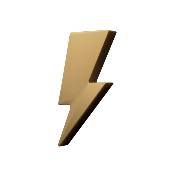 Thunderbolt 3D icon, view 4
